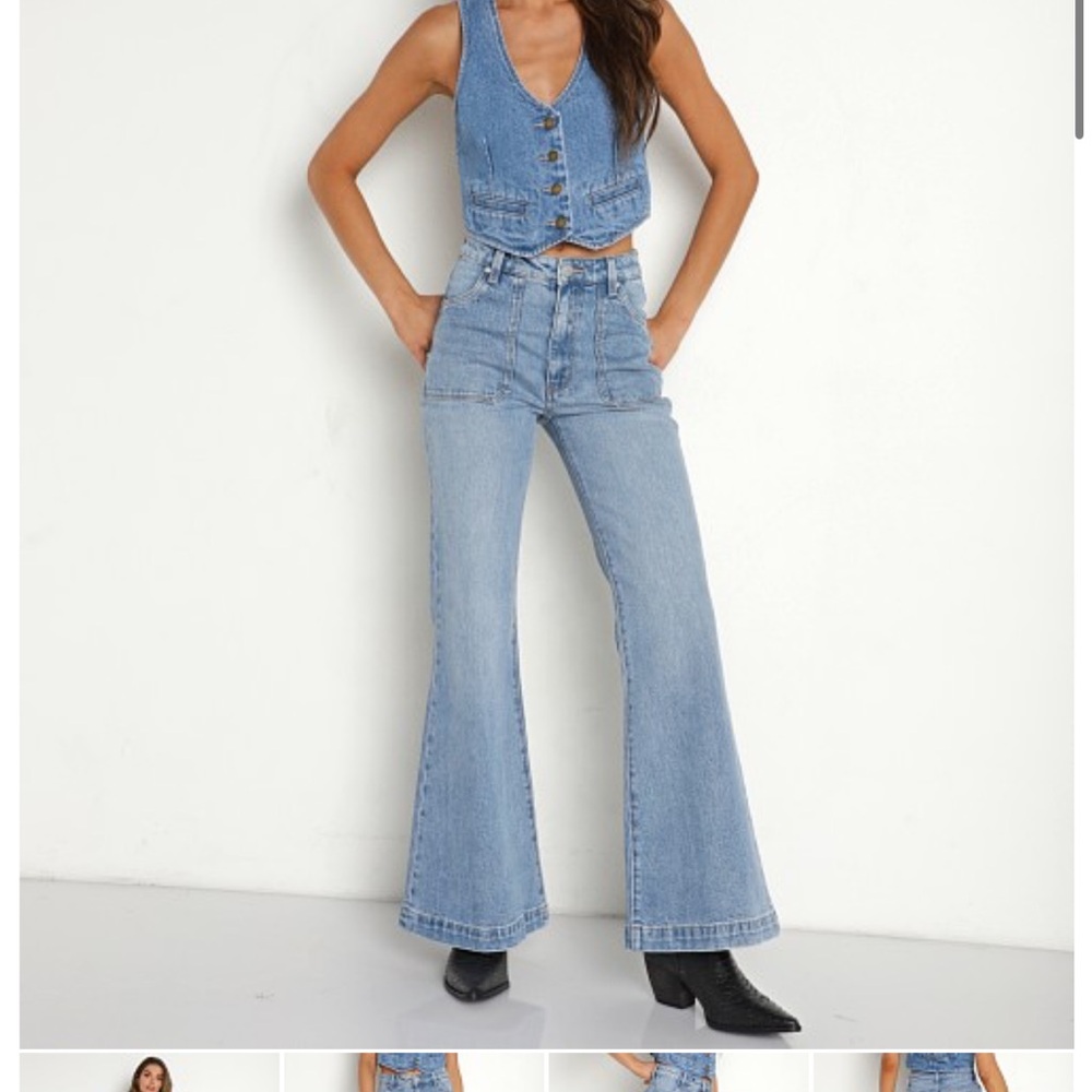 ROLLAS EAST COAST FLARE  Blue Denim Flare Jeans